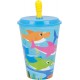 Bicchiere con Cannuccia Baby Shark Disney 430ml - Perfetto per Scuola e Tempo Libero dei Bambini
