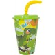 Bicchiere con Cannuccia Dinosauro Roar Disney 430ml - Ideale per Scuola e Tempo Libero dei Bambini