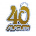 Numeri Compleanno-Anniversario Sagomati Polistirolo Auguri 40 con Coroncina33x33x6 cm Centro tavola Decorazione