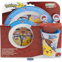 Set 5 Pezzi per Microonde Pokemon (Piatto Piatto + Piatto Fondo + Bicchiere + 2 Posate)