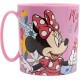 Tazza Mug Plastica 350 ML Micro - Minnie Disney Spring Look - Ideale per Scuola e Tempo Libero