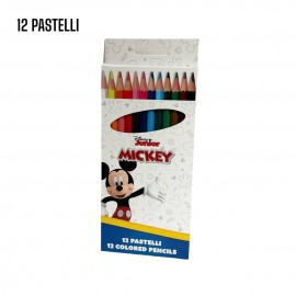 Scatola Mickey Disney con 12 Pastelli Colorati - Ottimi Regalini Fine Festa e Utili per la Scuola
