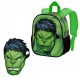 Zaino Scuola Asilo 3D Hulk Marvel con Maschera Estraibile -Zainetto Bambino