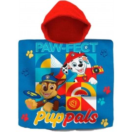 "Poncho-Asciugamano Mare Piscina con Cappuccio The Paw Patrol, Microcotone - 110x55 cm"