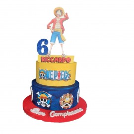 Torta Compleanno Scenografica One Piece Disney - Personalizzabile con Nome e Numero