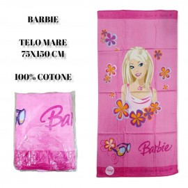 "Telo Mare o Piscina Barbie in Cotone 75x150cm - Design Colorato per Bambine alla Moda"