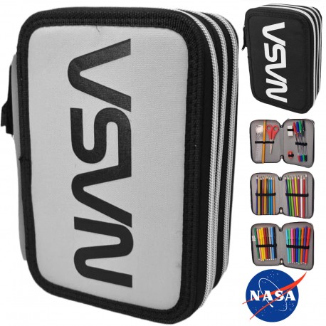 Astuccio Scuola Nasa 3 Zip/Cerniere -Colori Giotto - Dimensioni 20x13x6 cm