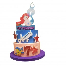"Torta Scenografica La Sirenetta Disney : Personalizza il Compleanno con Nome e Numero!"