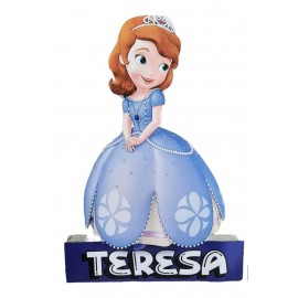 Sagoma Personalizzata Principessa Sofia Disney per il tuo Tavolo - Decorazione Centrale con Nome Stampato - Polistirolo 45x30 cm