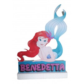 "Sagoma Personalizzata La Sirenetta Disney per il Tuo Tavolo - Topper per Torta - Decorazione Centrale con Nome Stampato -