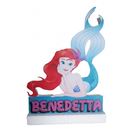 "Sagoma Personalizzata La Sirenetta Disney per il Tuo Tavolo - Topper per Torta - Decorazione Centrale con Nome Stampato -