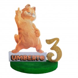 Sagoma Personalizzata in Polistirolo: Garfield - Nome e Età - Decorazione Compleanno Bambini