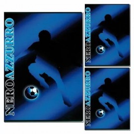 Maxi Quaderno Nero/Azzurro "Per un Vero Tifoso" A4 - Confezione da 10Rigatura C