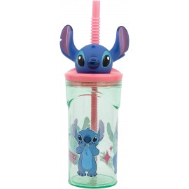 "Bicchiere con Cannuccia Stitch Disney 3D - Praticità e Divertimento per Bambini"