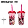 Bicchiere con Cannuccia 460ml Disney Minnie Mouse - Ideale per Scuola, Sport e Tempo Libero delle Bambine