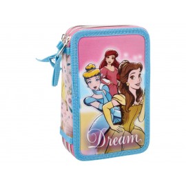 Astuccio Scuola Multiscomparto 44 Pz. Principesse Disney con 3 Zip - Aurora, Belle, Cenerentola