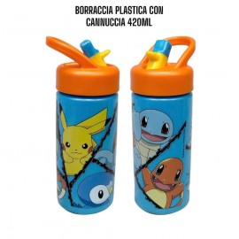 Borraccia Pokemon con Beccuccio Ripiegabile - 410 ml | Design Sicuro e Duraturo