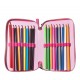 Astuccio Barbie 3 Cerniere Rosa per Bambina - Set Completo Scuola con 18 Pastelli, 18 Pennarelli Giotto Turbo Color e Accessori