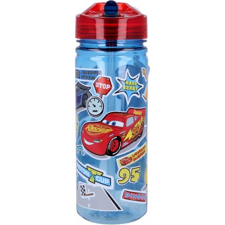 Borraccia Cars  Disney  580ml - Tritan Sicuro e Resistente, Beccuccio Ripiegabile"