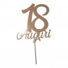 "Elegante Cake Topper Plexiglass Specchiato Oro 'Auguri 18' – Decorazione per Torta Compleanno"