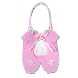 Sacchettino bomboniera portaconfetti a forma di tutina di colore Rosa/Celeste per nascita e battesimo,