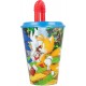 BICCHIERE CON CANNUCCIA MIRACULES DISNEY IN PLASTICA ML.430