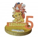 Sagoma Polistirolo Il Re Leone Disney Personalizzata - Nome e Numero del Festeggiato/a, Centrotavola
