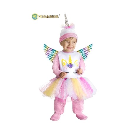 Costume Unicorno Arcobaleno Neonata Carnevale Completo con Accessori Originale e Morbido