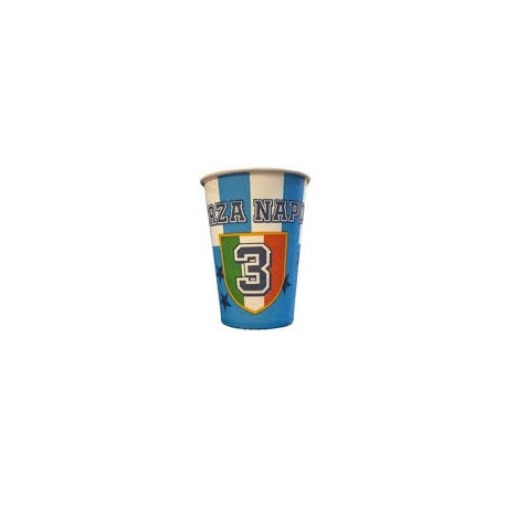 Set 50 Bicchieri di Carta Napoli Campione d'Italia 2023 220 ml per Feste e Tifosi