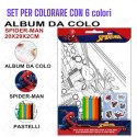 Album da Colorare Spiderman Marvel 20x29 cm con 6 Pastelli – Idea Regalo per Bambini, Scuola e Feste di Compleanno