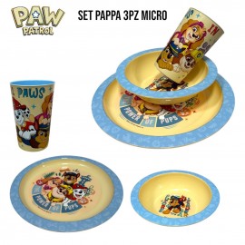 Set Pappa 3 Pezzi Paw Patrol – Piatti e Bicchiere per Bambini, Adatto al Microonde