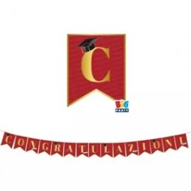 Festone Laurea "Congratulazioni" 300x20 cm – Decorazione Elegante per Feste di Laurea