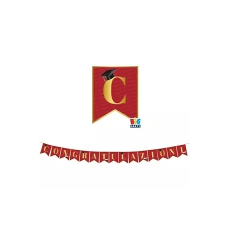 Festone Laurea "Congratulazioni" 300x20 cm – Decorazione Elegante per Feste di Laurea