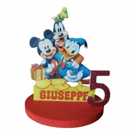 Sagoma Personalizzata Disney Topolino Pippo Paperino – Nome & Età – Decorazione Compleanno in Polistirolo 3D