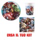 kit Compleanno Festa Marvel Avengers Assortimento Completo Piatti Bicchieri Tovaglioli Regalini