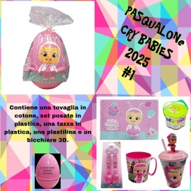 Sorpresone Uovo di Pasqua Cry Babies 42 cm – Set Regalo con 5 Sorprese e Busta per Assemblaggio
