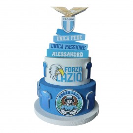 Torta Scenografica in Polistirolo Multilivello Lazio – Decorazione Personalizzata con Nome ed Età per Compleanno