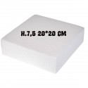 Base in Polistirolo Quadrata H.7,5 20*20 cm – Supporto per Torte a Piani e Cake Design