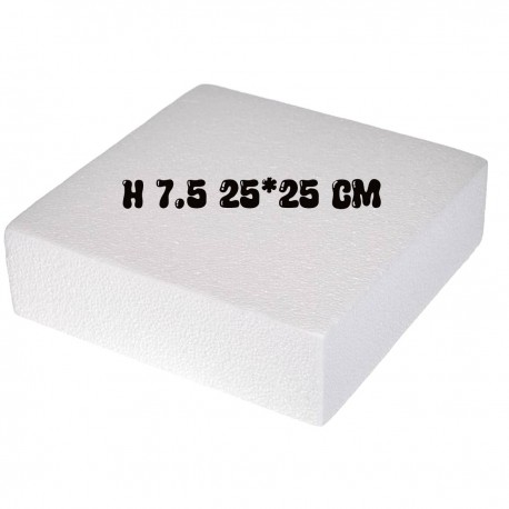 Base in Polistirolo Quadrata H 7.5 25*25 cm – Supporto per Torte a Piani e Cake Design