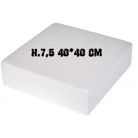  Base in Polistirolo Quadrata H.7,5 40*40 cm – Supporto per Torte a Piani e Cake Design