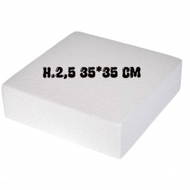 Base in Polistirolo Quadrata H.2,5 35*35 cm – Supporto per Torte a Piani e Cake Design