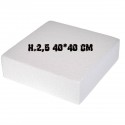 Base in Polistirolo Quadrata H.2,5 40*40 cm – Supporto per Torte a Piani e Cake Design