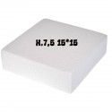 Base in Polistirolo Quadrato H.7,5 15*15 per Torte Finte e Cake Design
