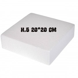 Base in Polistirolo Quadrata H.5 20*20 cm – Supporto per Torte a Piani e Cake Design