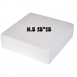 Base in Polistirolo Quadrata H.5 15*15 – Supporto per Torte a Piani e Cake Design
