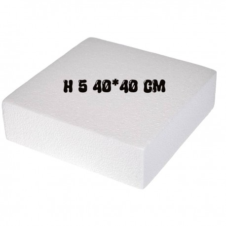 Base in Polistirolo Quadrata H.5 40*40 cm – Supporto per Torte a Piani e Cake Design