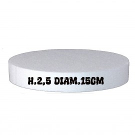Base in Polistirolo Rotonda Ø15 cm, H 2,5 cm – Supporto per Torte a Piani e Cake Design