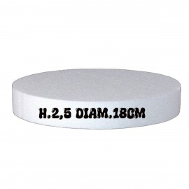 Base in Polistirolo Rotonda Ø18 cm, H 2,5 cm – Supporto per Torte a Piani e Cake Design