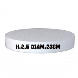 Base in Polistirolo Rotonda Ø23 cm, H 2,5 cm – Supporto per Torte a Piani e Cake Design