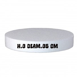 Base in Polistirolo Rotonda Ø 35 cm, H 3 cm – Supporto per Torte a Piani e Cake Design